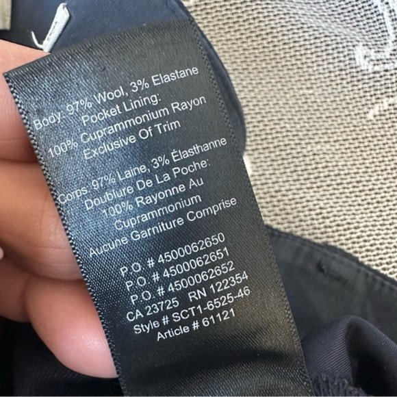 Aritzia Babaton Navy Dustin wool crop pant Sz 6 - Picture 5 of 6